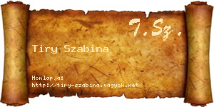 Tiry Szabina névjegykártya